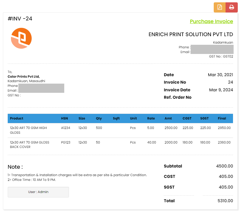 purchase order